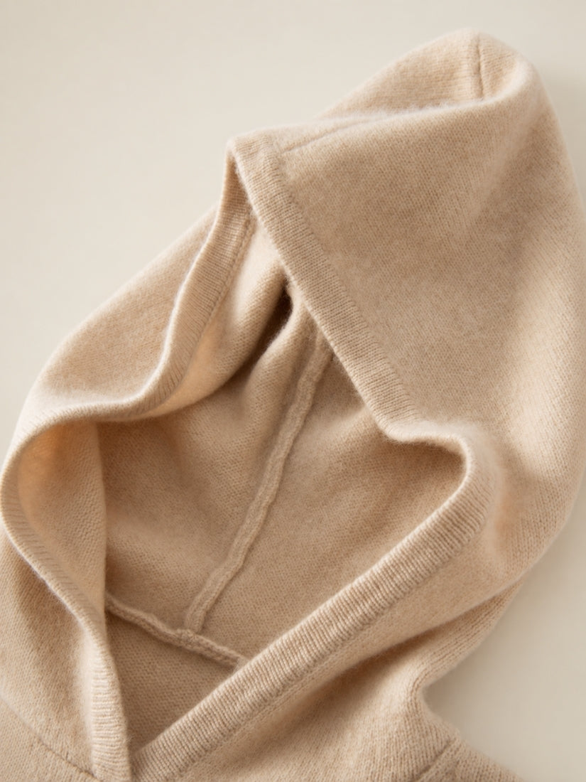 Dravena — Beige Cashmere Hoodie Set | The Cashmere Studio
