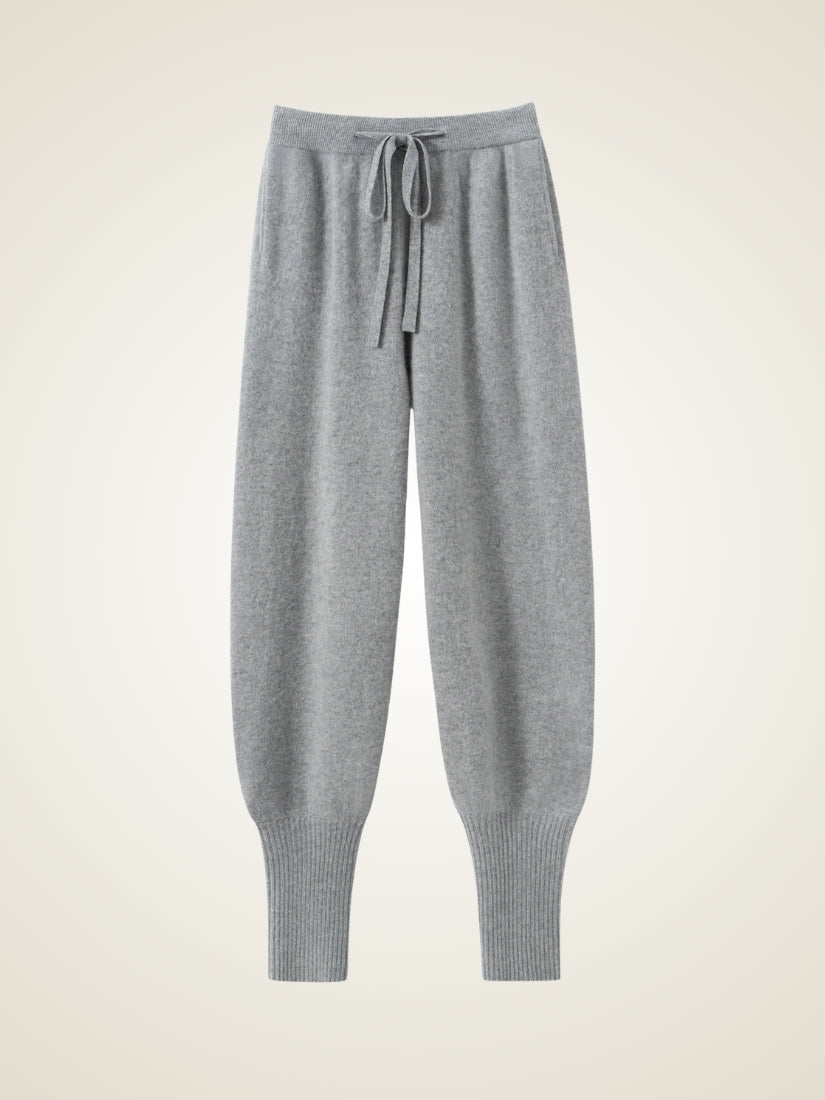 Dravena — Light Gray Cashmere Jogger Pants | The Cashmere Studio