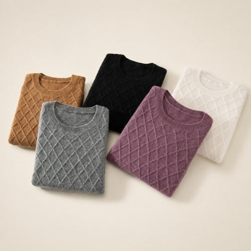 Elarith - Diamond Knit Cashmere Sweater | The Cashmere Studio