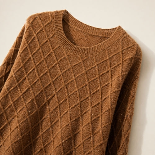 Elarith - Diamond Knit Cashmere Sweater | The Cashmere Studio