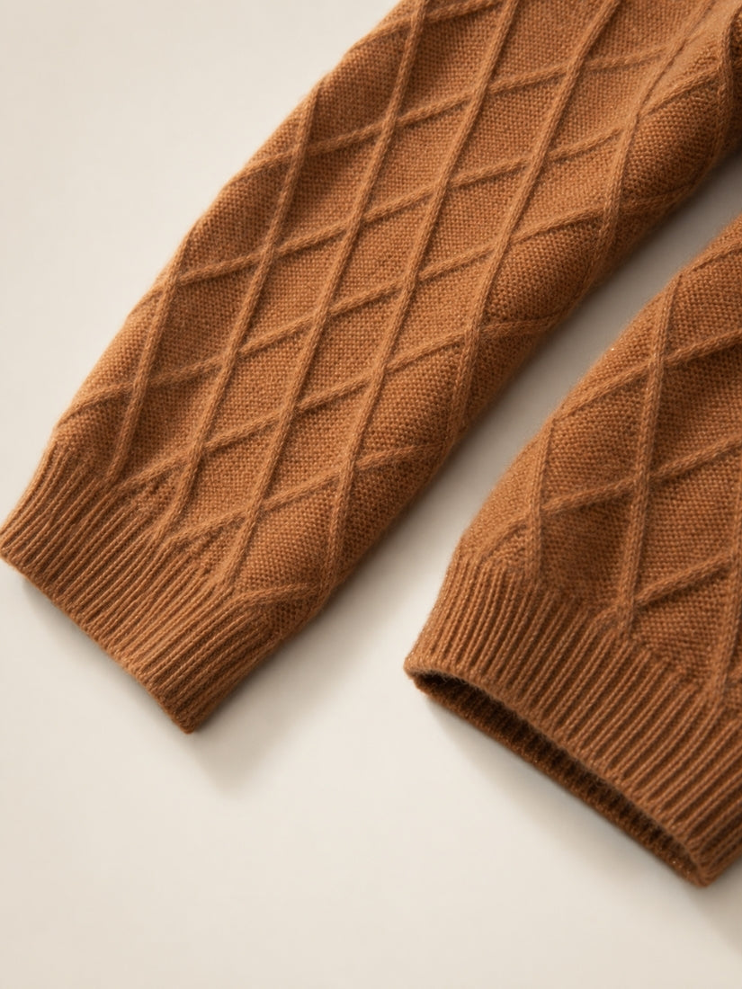 Elarith - Diamond Knit Cashmere Sweater | The Cashmere Studio
