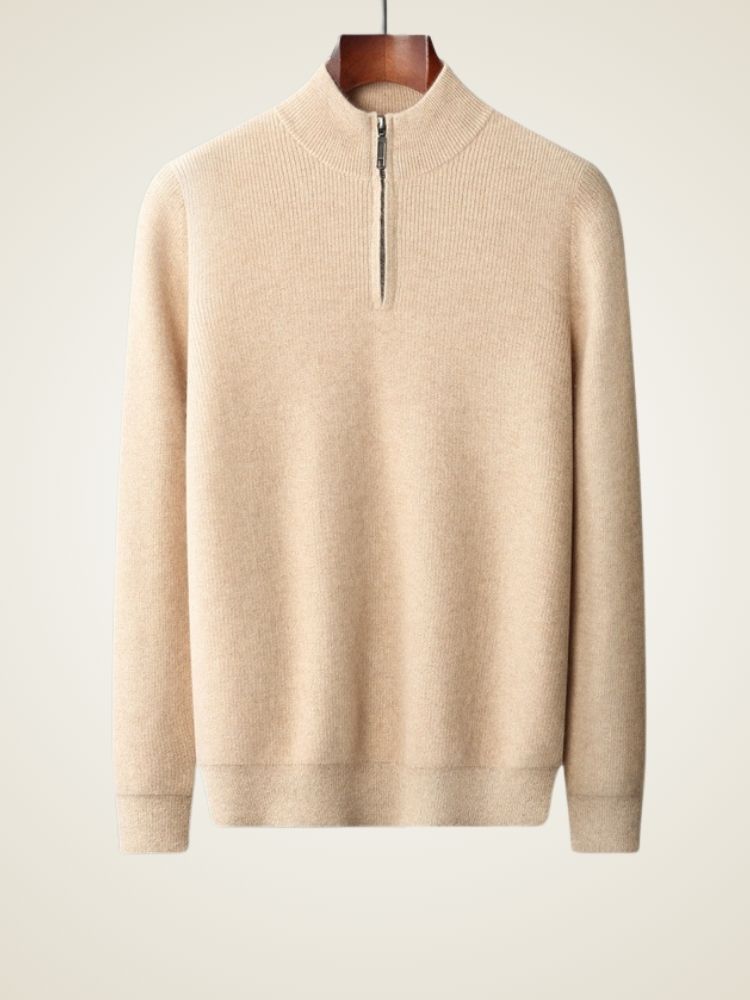 Asa - Half Zip Cashmere Sweater | The Cashmere Studio