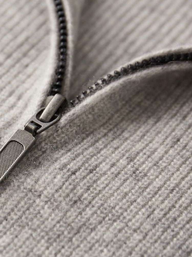 Asa - Half Zip Cashmere Sweater | The Cashmere Studio