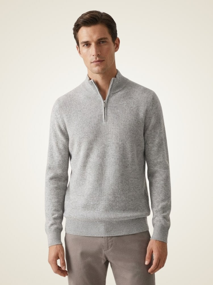 Asa - Half Zip Cashmere Sweater | The Cashmere Studio