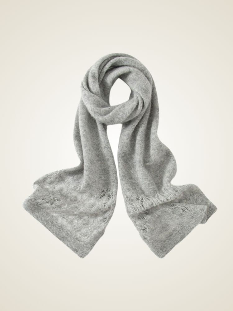 Ida - Gray Woven Cashmere Scarf | The Cashmere Studio