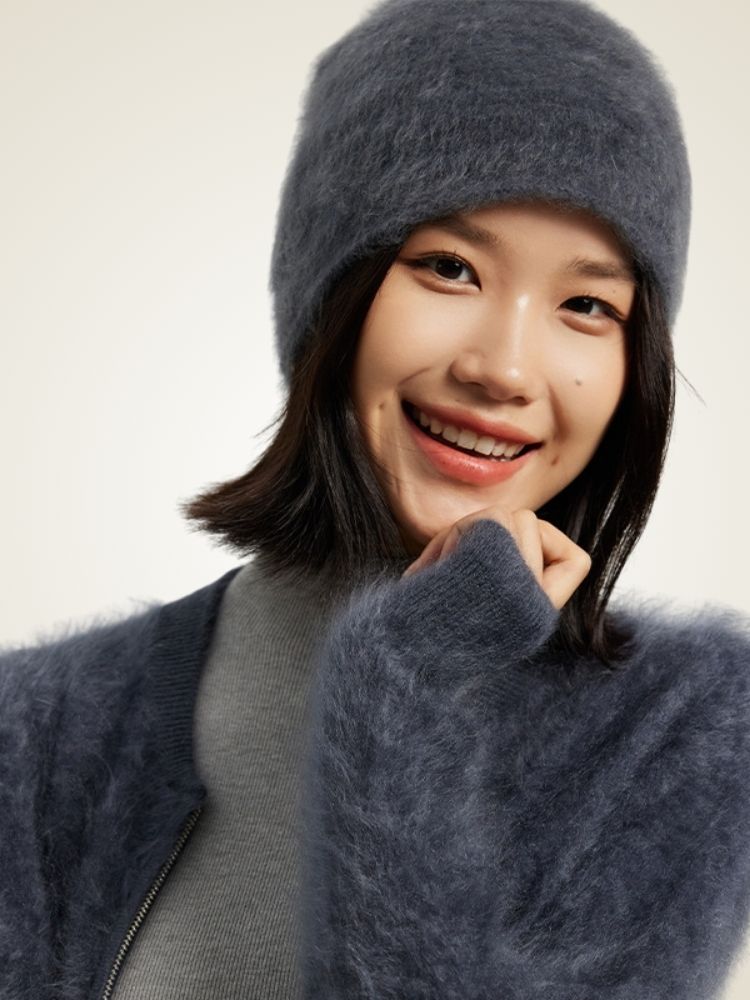 Thyia - Gray Cashmere Beanie | The Cashmere Studio