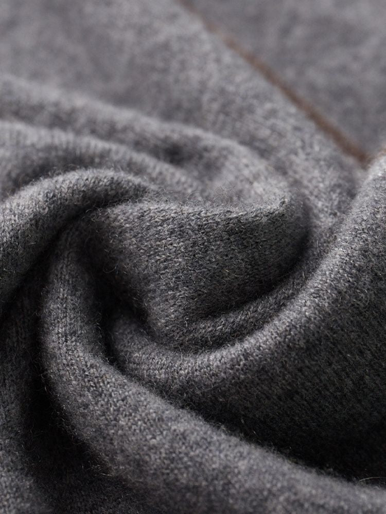 Clay - Gray Cashmere Polo Sweater | The Cashmere Studio