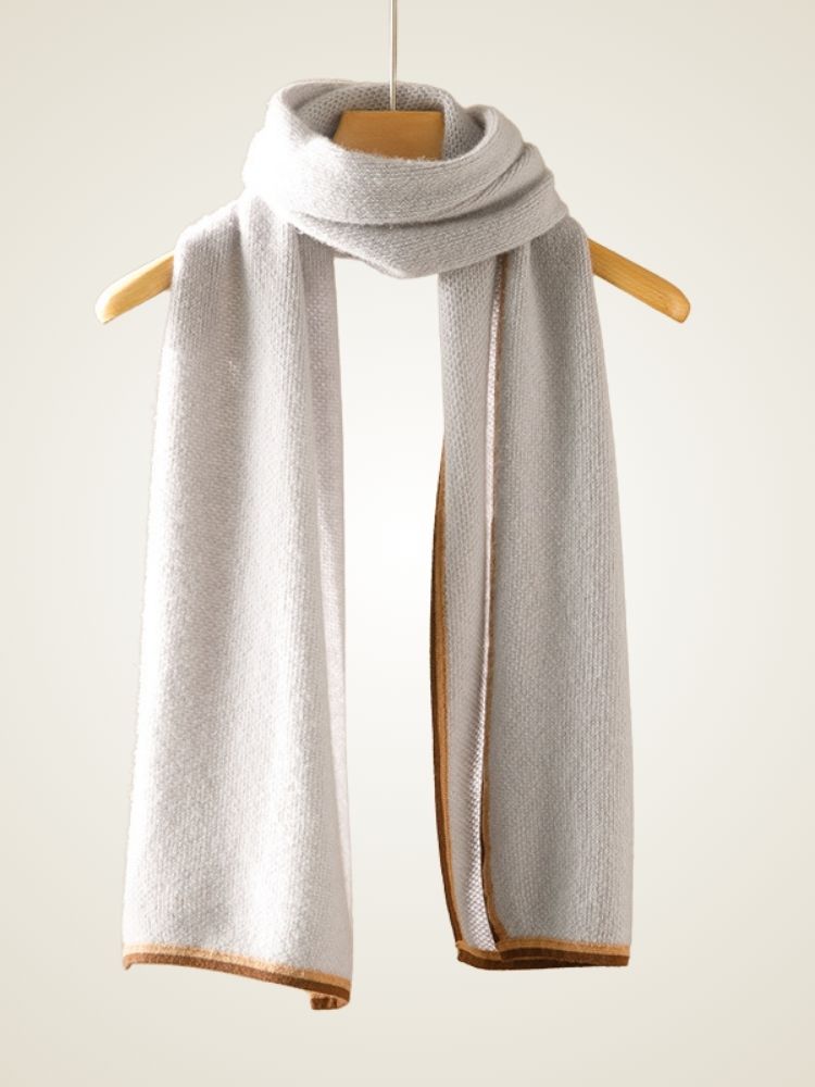 Valie - Gray Honeycomb Cashmere Scarf | The Cashmere Studio