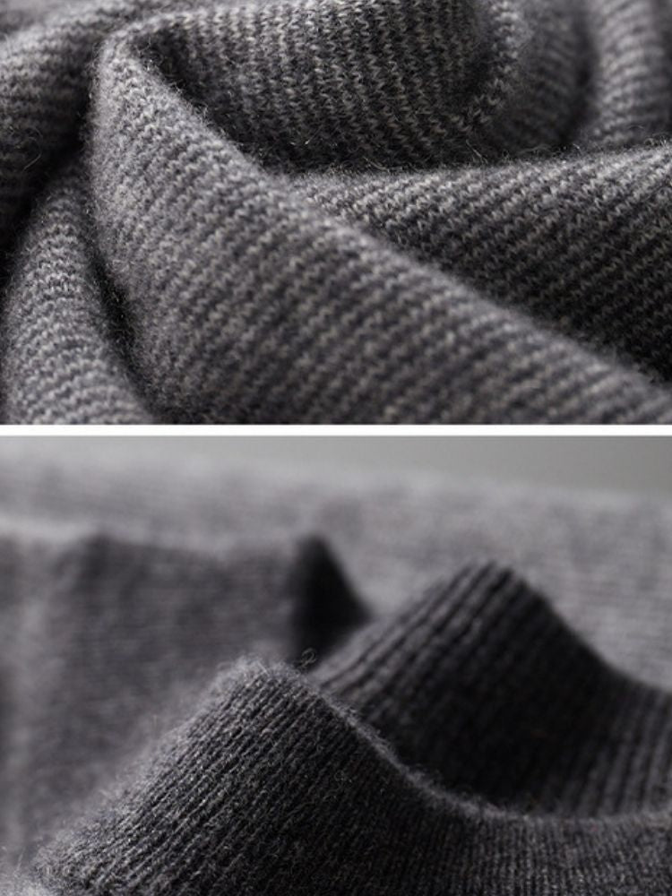 Kane - Gray Two-Tone Cashmere Sweater | The Cashmere Studio