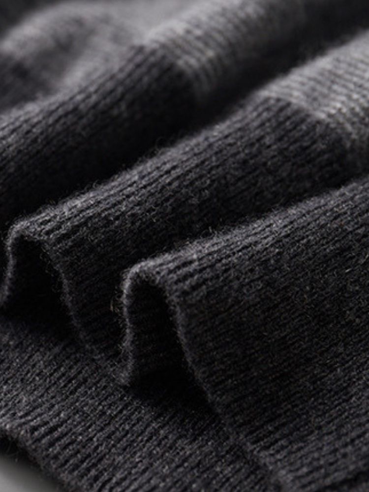 Kane - Gray Two-Tone Cashmere Sweater | The Cashmere Studio