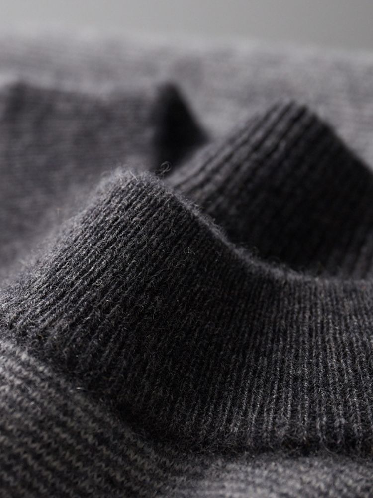Kane - Gray Two-Tone Cashmere Sweater | The Cashmere Studio