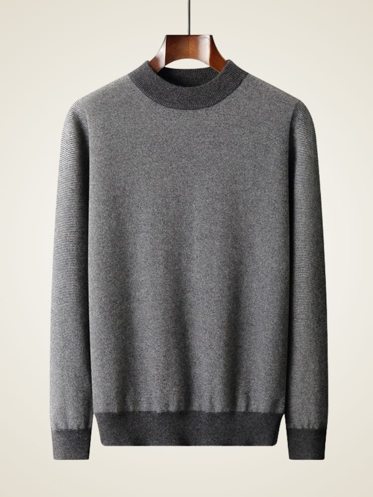 Kane - Gray Two-Tone Cashmere Sweater | The Cashmere Studio