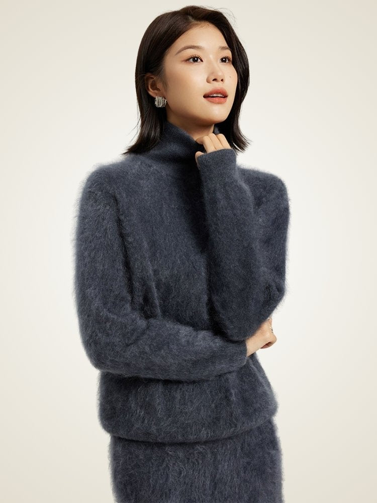 Haralyn - Half Zip Brushed Cashmere Sweater | The Cashmere Studio