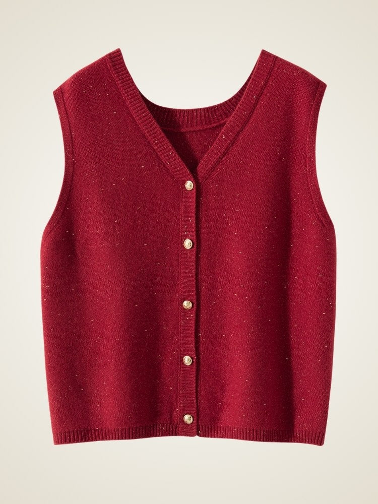 Helaene - Lurex Cashmere Vest | The Cashmere Studio