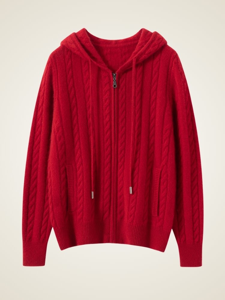 Marisel - Hooded Cashmere Cardigan | The Cashmere studio