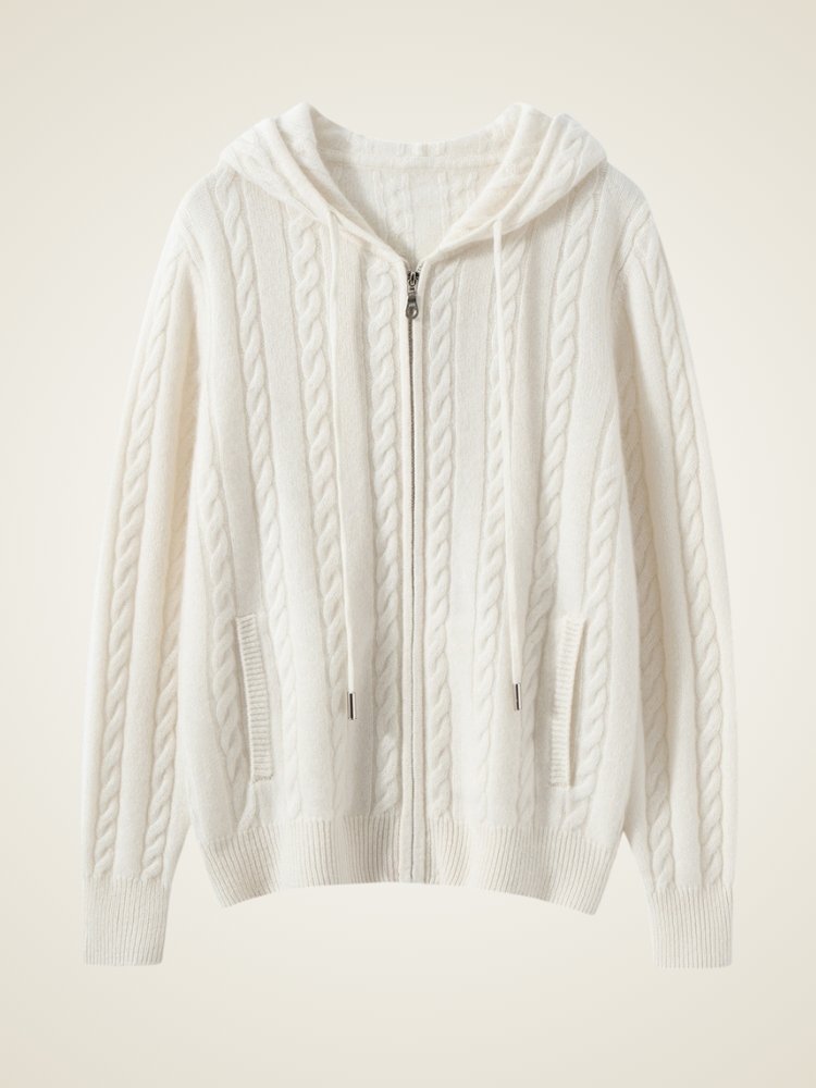 Marisel - Hooded Cashmere Cardigan | The Cashmere studio