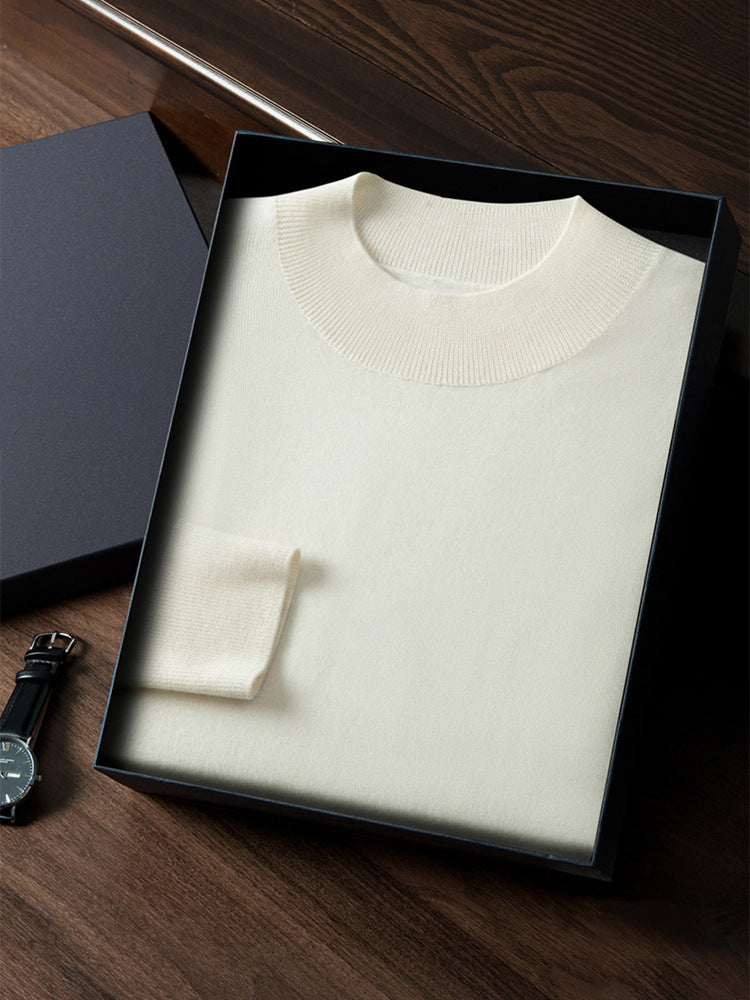 Easton - Ivory Cashmere Crewneck Sweater | The Cashmere Studio