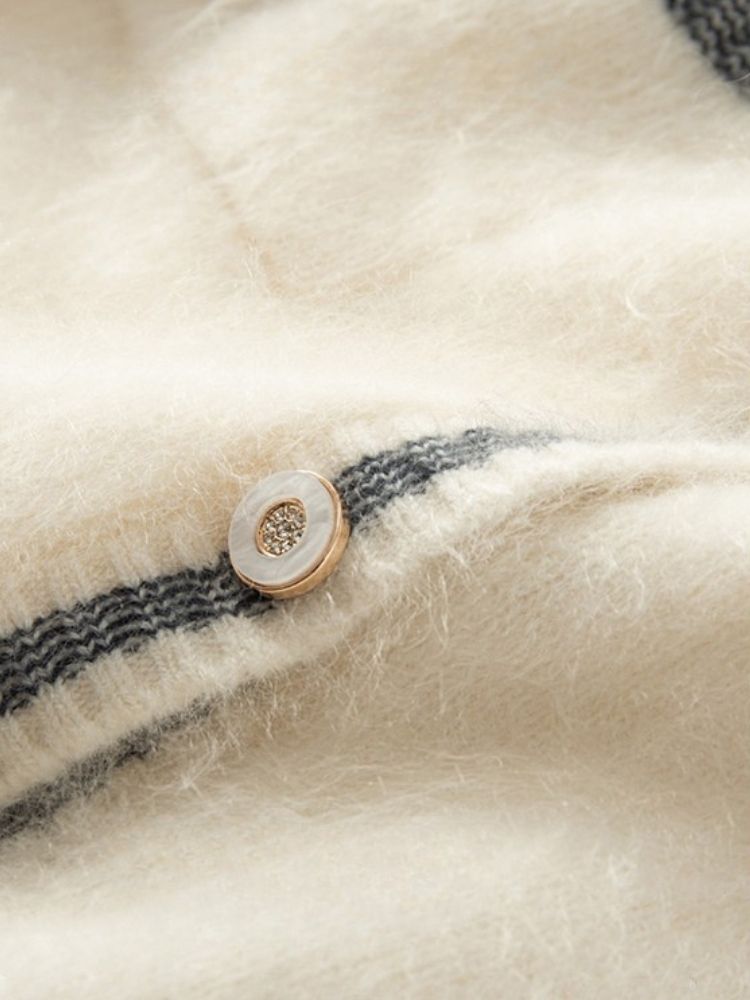 Flor - Ivory Brushed Cashmere Cardigan | The Cashmere Studio