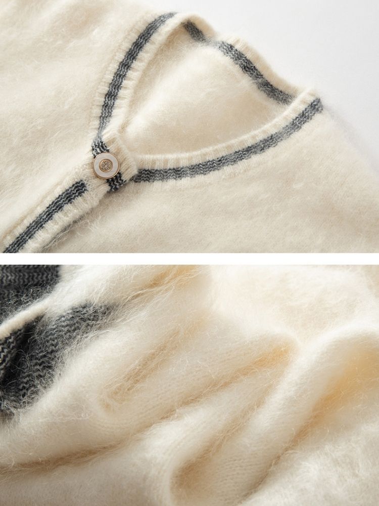 Flor - Ivory Brushed Cashmere Cardigan | The Cashmere Studio