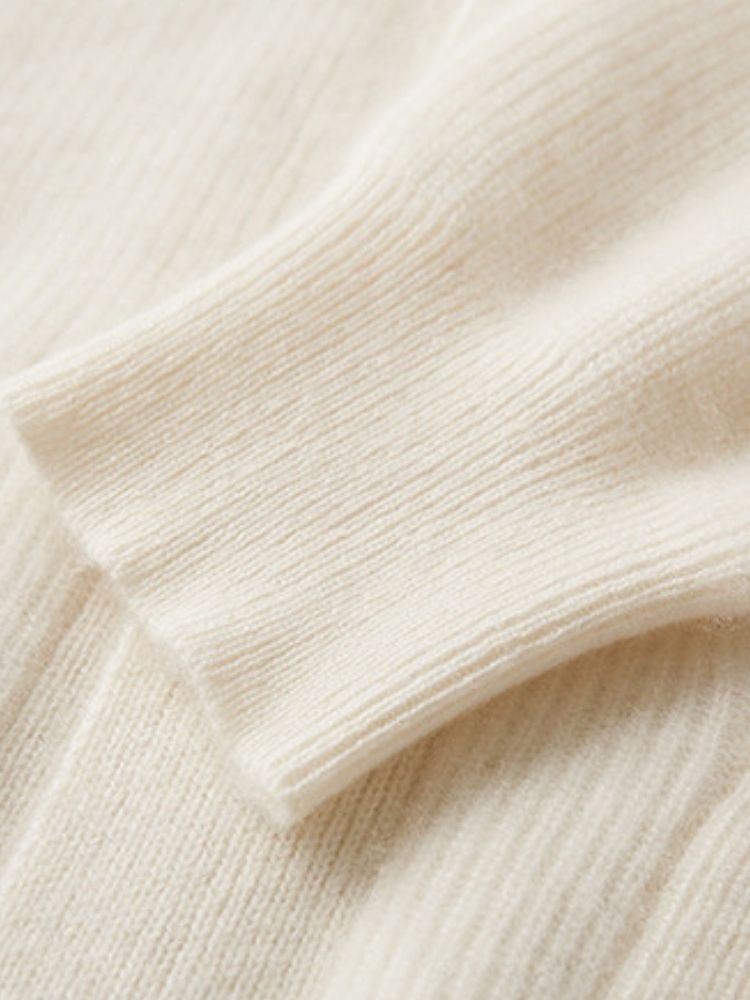 Rafe - Ivory Ribbed Cashmere Cardigan | The Cashmere Studio