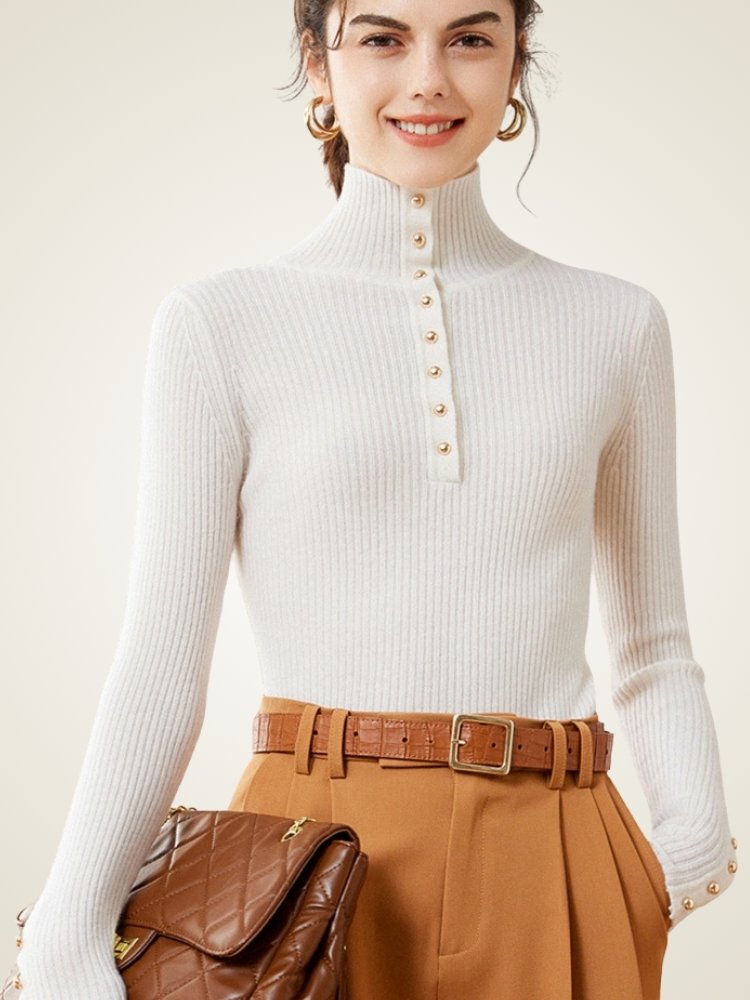 Jyselle - Mock Neck Sweater | The Cashmere Studio