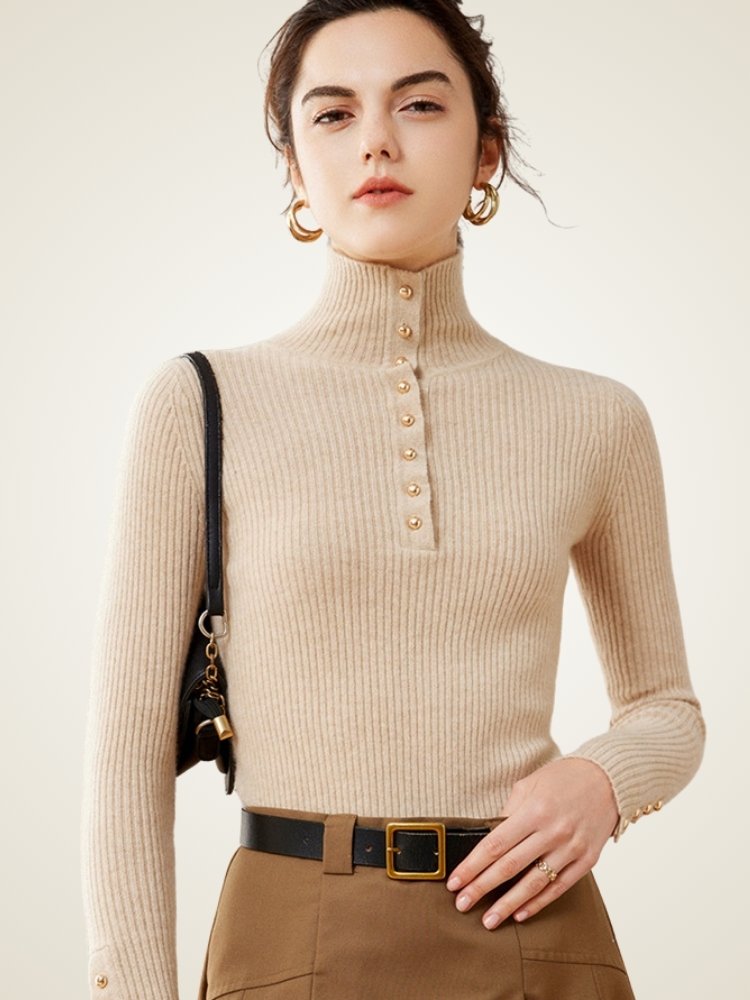 Jyselle - Mock Neck Sweater | The Cashmere Studio