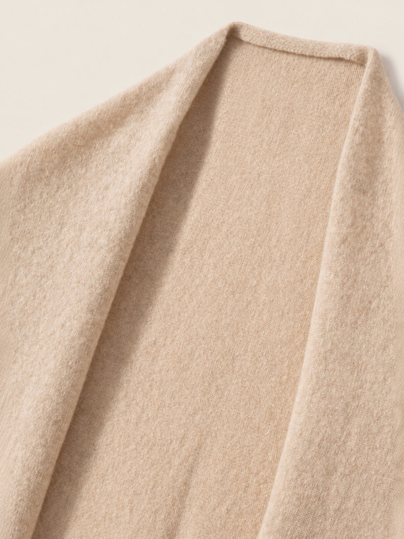Kahlira - Beige Triangle Cashmere Shawl | The Cashmere Studio