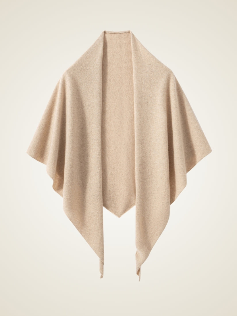 Kahlira - Beige Triangle Cashmere Shawl | The Cashmere Studio