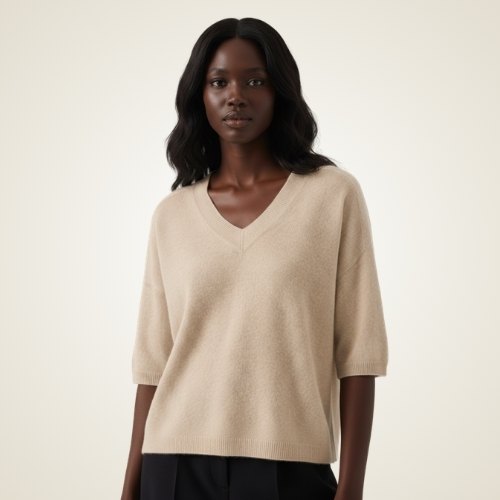 Kalinde - V-neck Cashmere Sweater | The Cashmere Studio