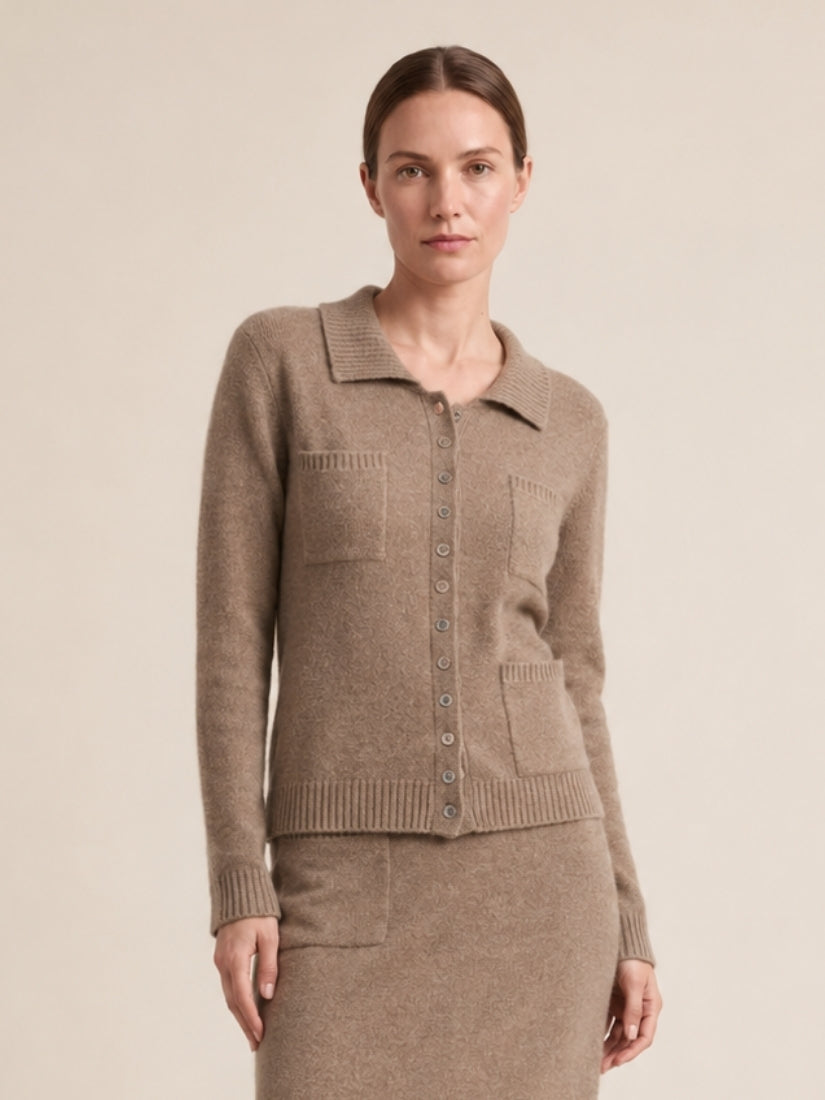 Keiralen — Taupe Cashmere Cardigan | The Cashmere Studio