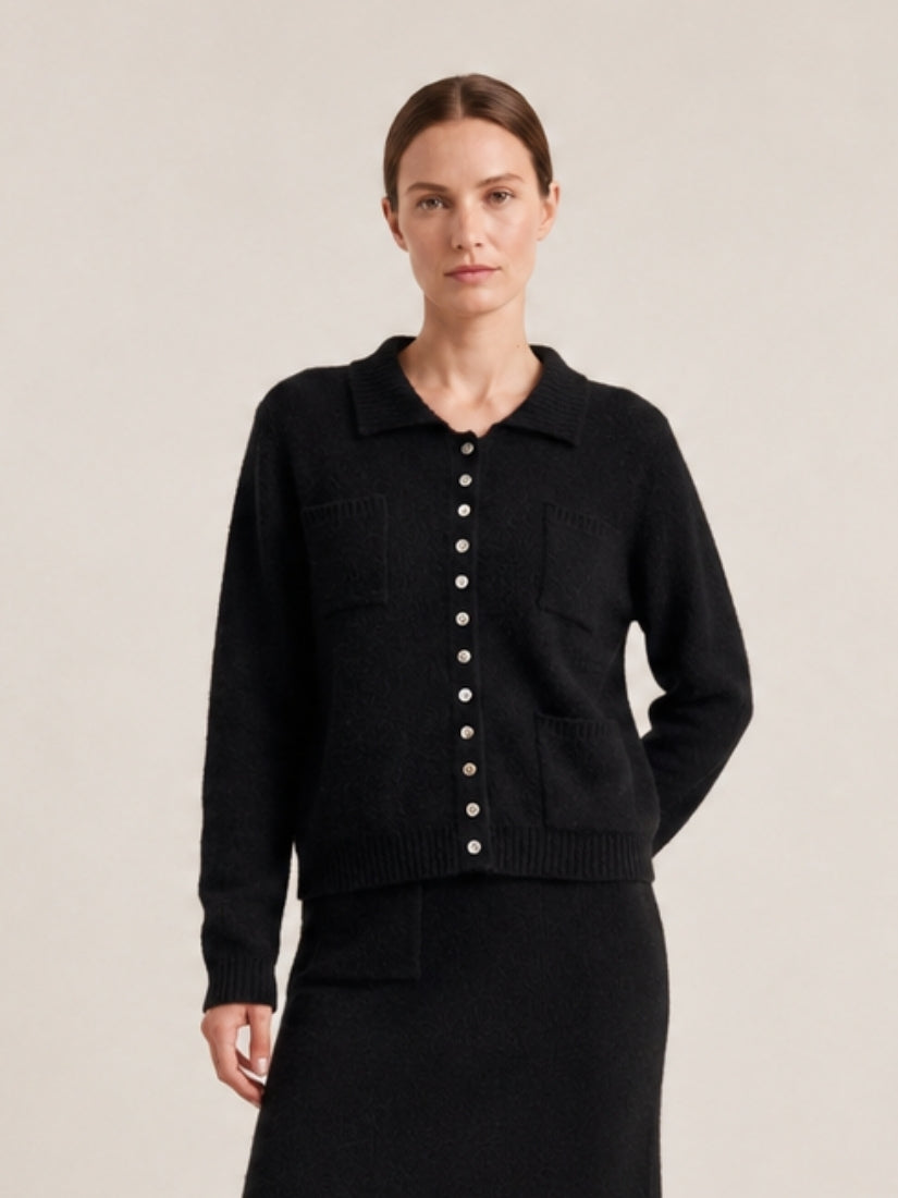 Keiralen — Black Cashmere Cardigan | The Cashmere Studio