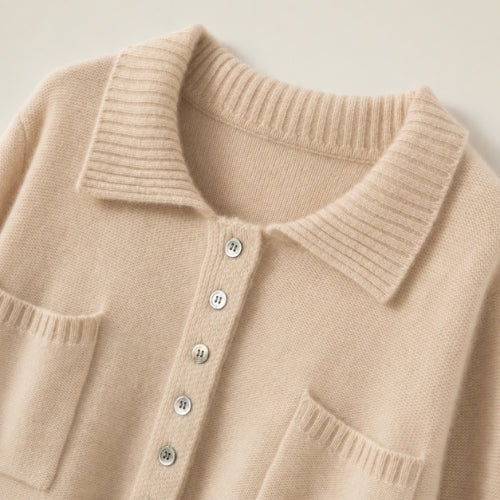 Keiralen — Cashmere Polo Cardigan | The Cashmere Studio