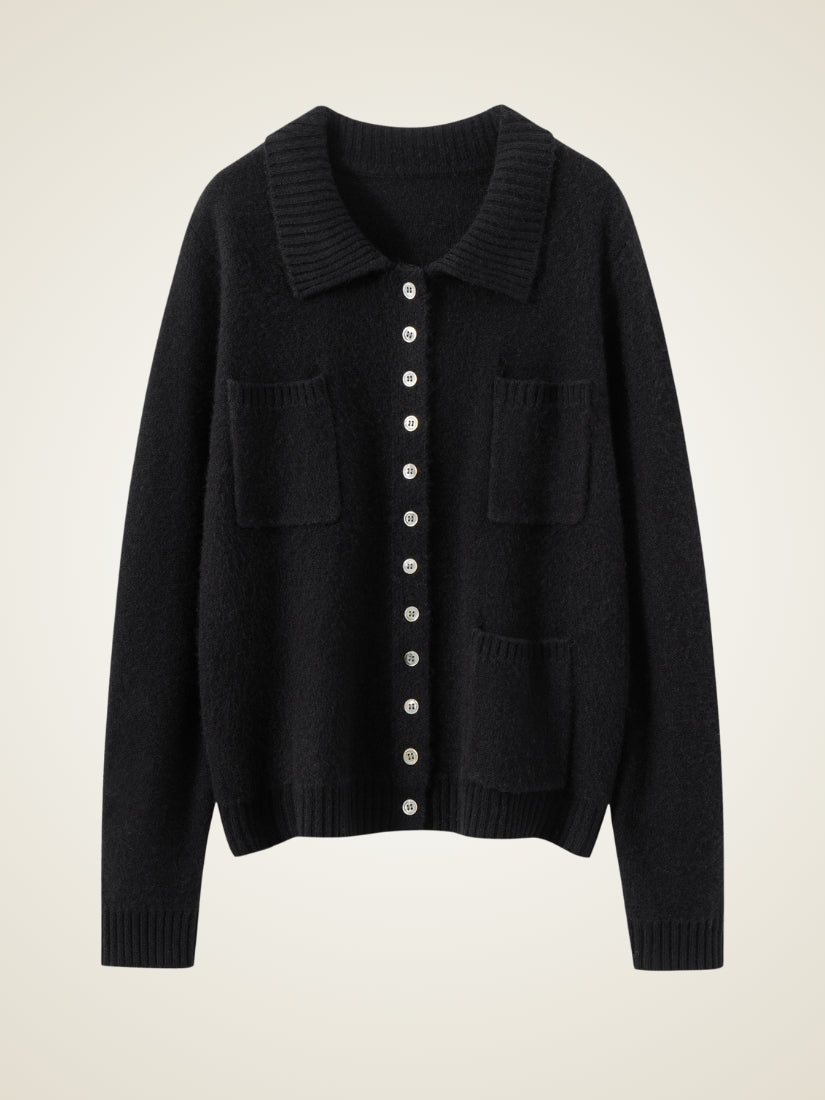 Keiralen — Black Cashmere Cardigan | The Cashmere Studio