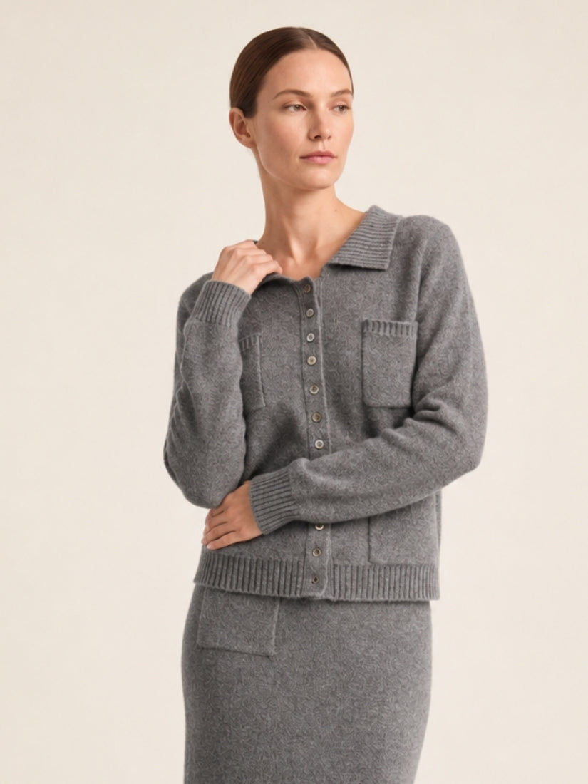 Keiralen — Gray Cashmere Cardigan | The Cashmere Studio