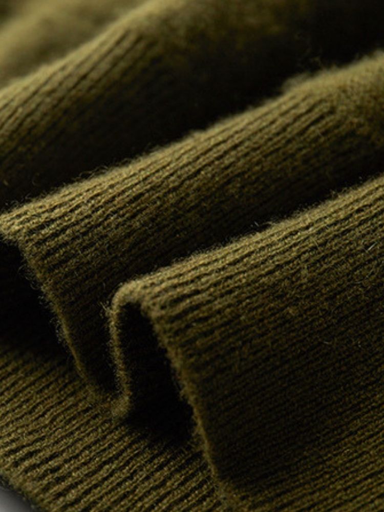 Jude - Khaki Cashmere Mock-Neck Sweater | The Cashmere Studio