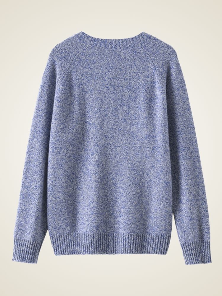 Nessa - Light Blue Heathered Cashmere Cardigan | The Cashmere Studio