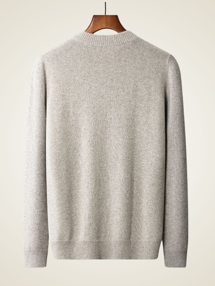 Hendrix - Light Gray Textured Cashmere Sweater | The Cashmere Studio