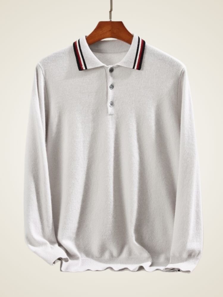 Chester - Cashmere Polo Sweater | The Cashmere Studio
