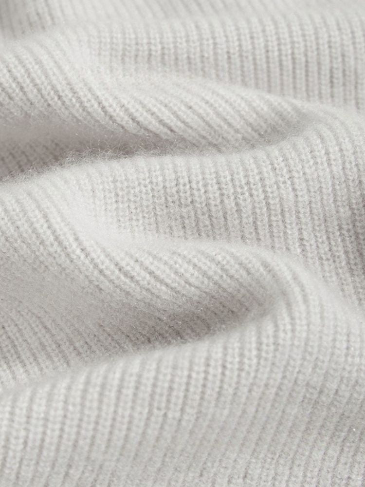 Quill - Light Gray Cashmere Zipped Cardigan | The Cashmere Studio