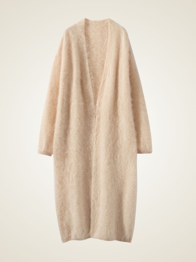 Zilia - Light Pink Long Cashmere Cardigan | The Cashmere Studio