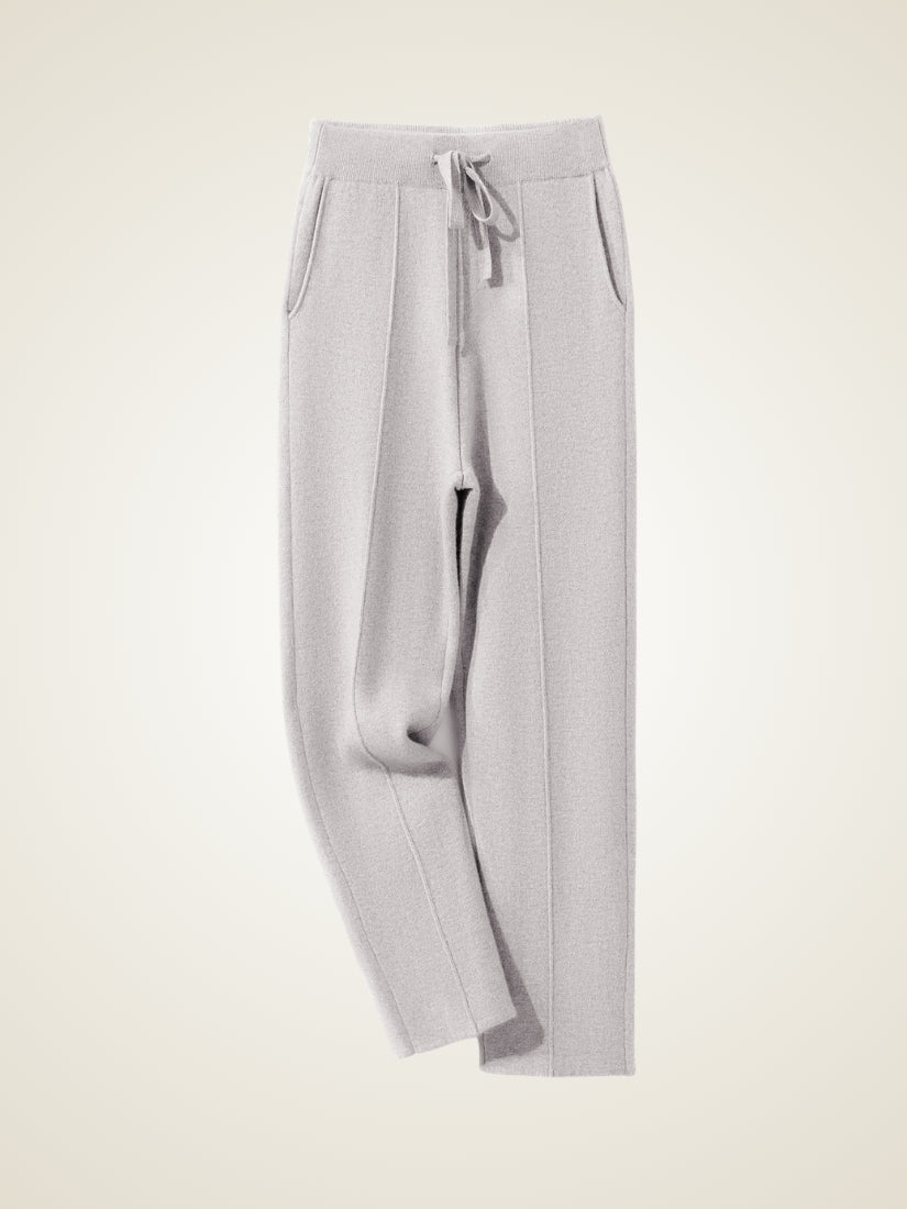Lorien — Light Gray Wide-Leg Cashmere Pants | The Cashmere Studio