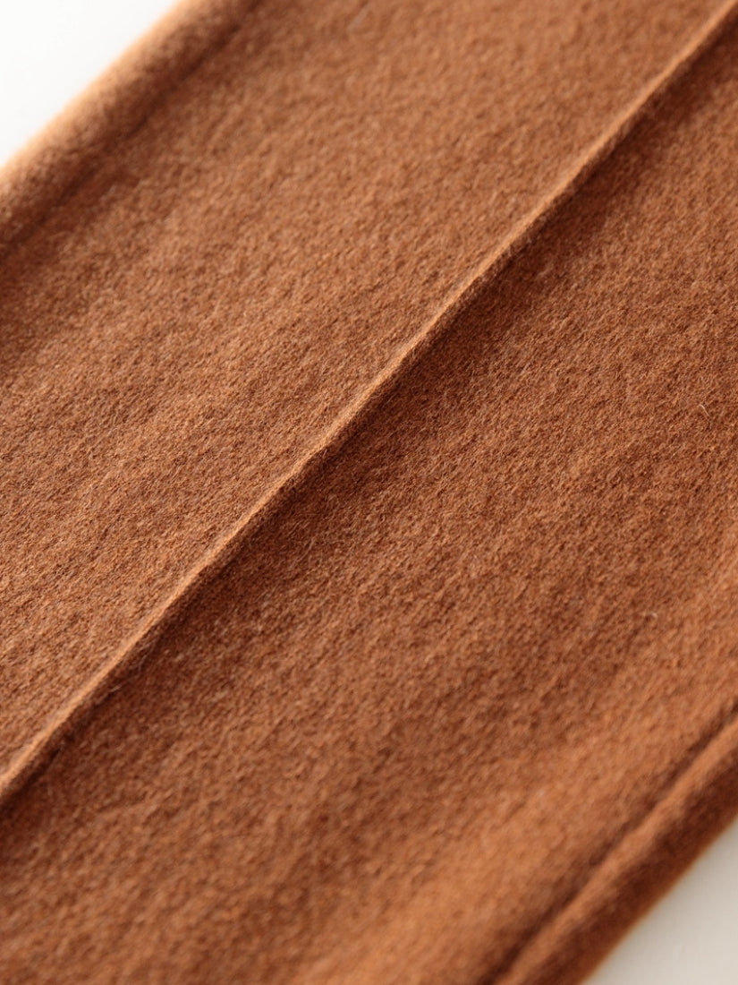 Lorien — Dark Caramel Wide-Leg Cashmere Pants | The Cashmere Studio