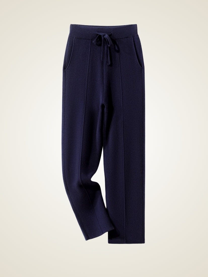 Lorien — Navy Wide-Leg Cashmere Pants | The Cashmere Studio