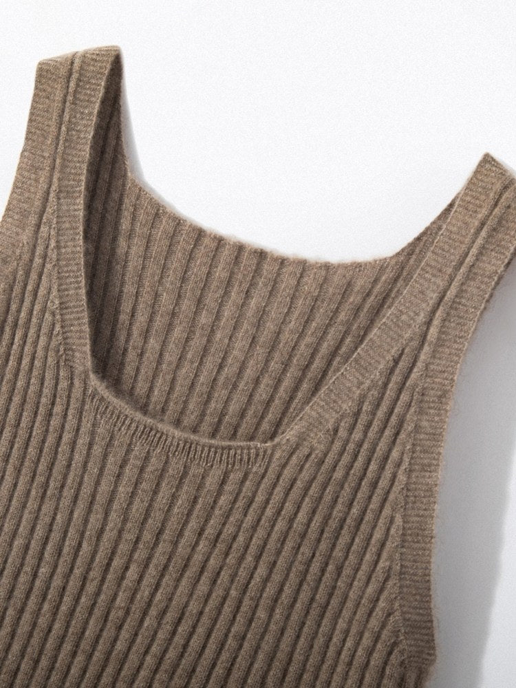 Lynaelis - Ribbed Cashmere Tank Top | The Cashmere Studio