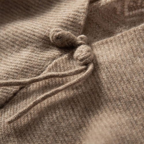 Maesel - Taupe Chinese Knot Cashmere Cape | The Cashmere Studio