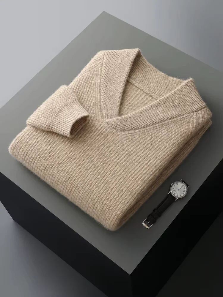 Edward - Shawl Collar Cashmere Sweater | The Cashmere Studio