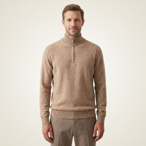 Benjamin - Men's Quarter Zip Cashmere Sweater | The Cashmere Studio