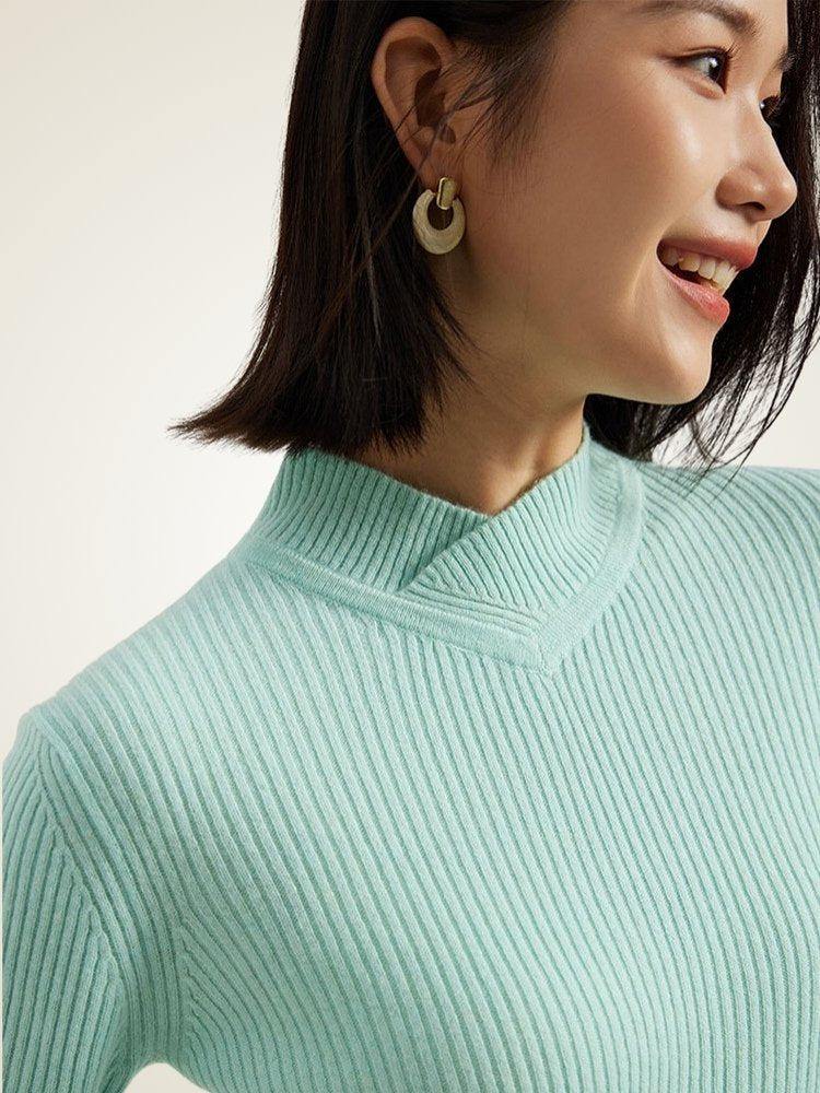 Alenia - Mock Neck Cashmere Sweater | The Cashmere Studio