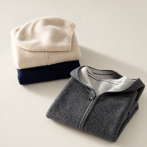 Nael — Hooded Zip Cashmere Vest | The Cashmere Studio