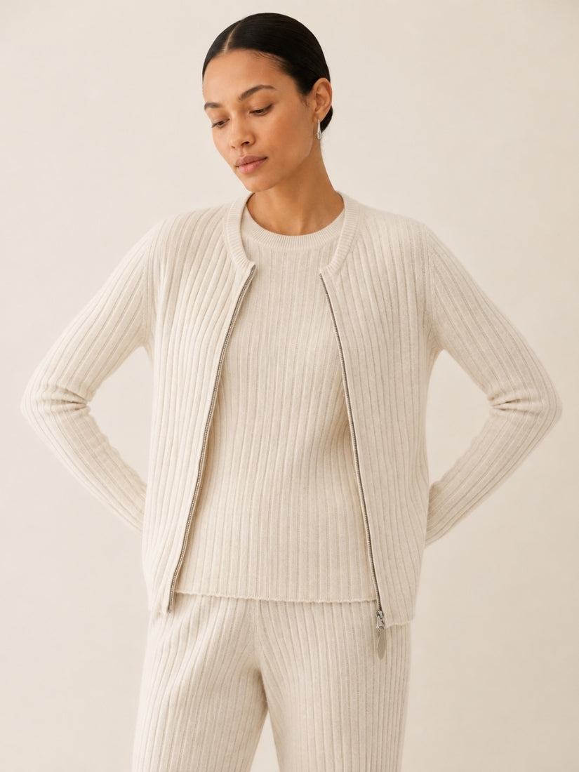 Naralisse - Beige Cashmere Cardigan | The Cashmere Studio
